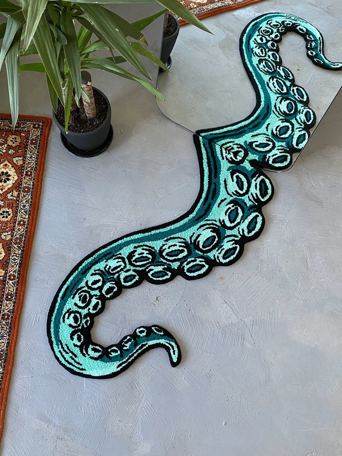 Octopus Tentacle Tufted Rug, Living room floor mat, Bedroom Rug, Aesthetic Rug, Sea Themed Rug, Realistic Rug, Gift for Her