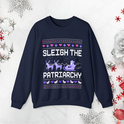 Feminist Sweatshirt Feminist Feminist Christmas Gift Funny Ugly Christmas Feminism Shirt Sleigh The Patriarchy Sweatshirt