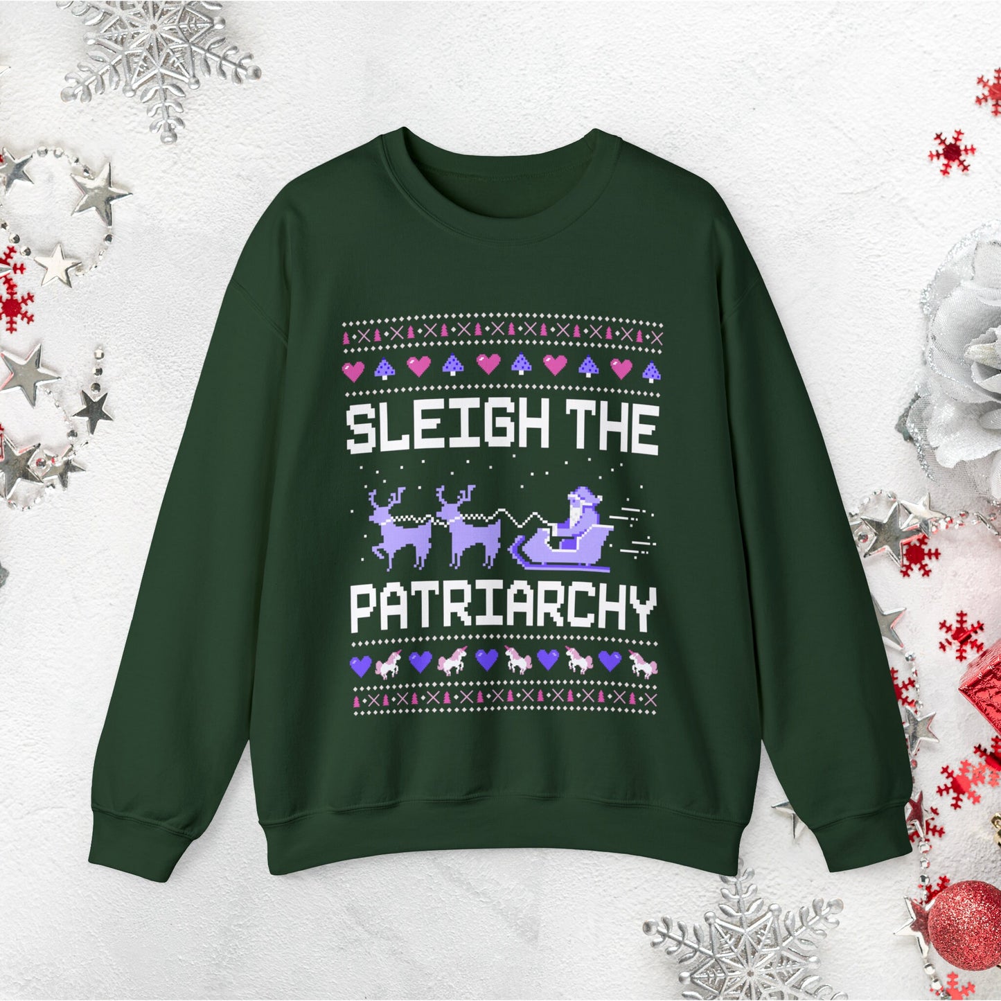 Feminist Sweatshirt Feminist Feminist Christmas Gift Funny Ugly Christmas Feminism Shirt Sleigh The Patriarchy Sweatshirt