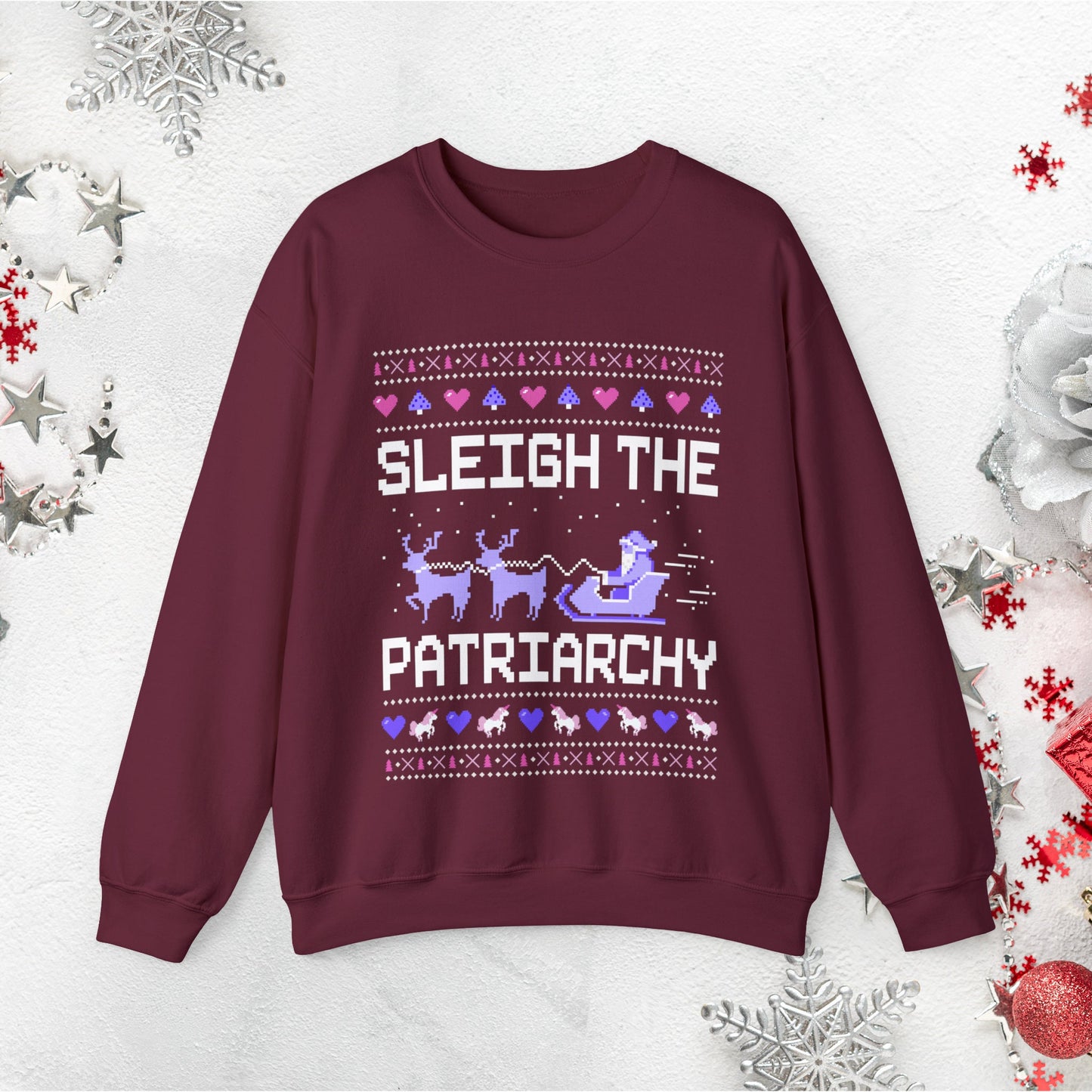 Feminist Sweatshirt Feminist Feminist Christmas Gift Funny Ugly Christmas Feminism Shirt Sleigh The Patriarchy Sweatshirt
