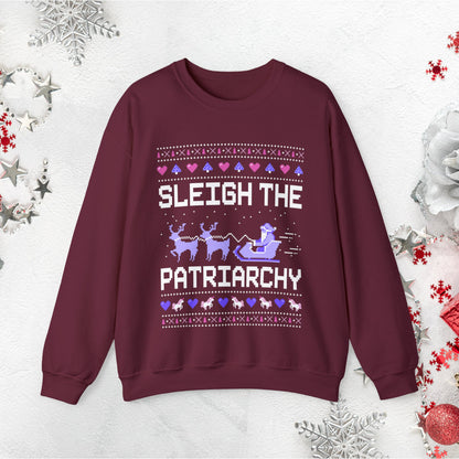 Feminist Sweatshirt Feminist Feminist Christmas Gift Funny Ugly Christmas Feminism Shirt Sleigh The Patriarchy Sweatshirt
