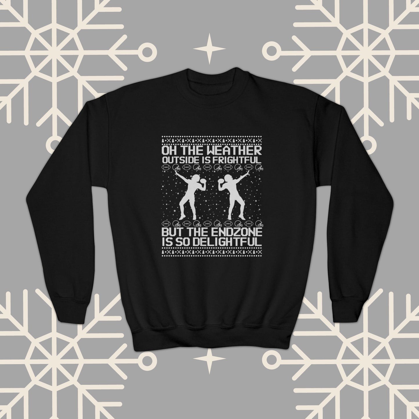 Youth Christmas Football Sweatshirt, Kids Football Ugly Christmas , Funny Christmas , Football Christmas Gifts