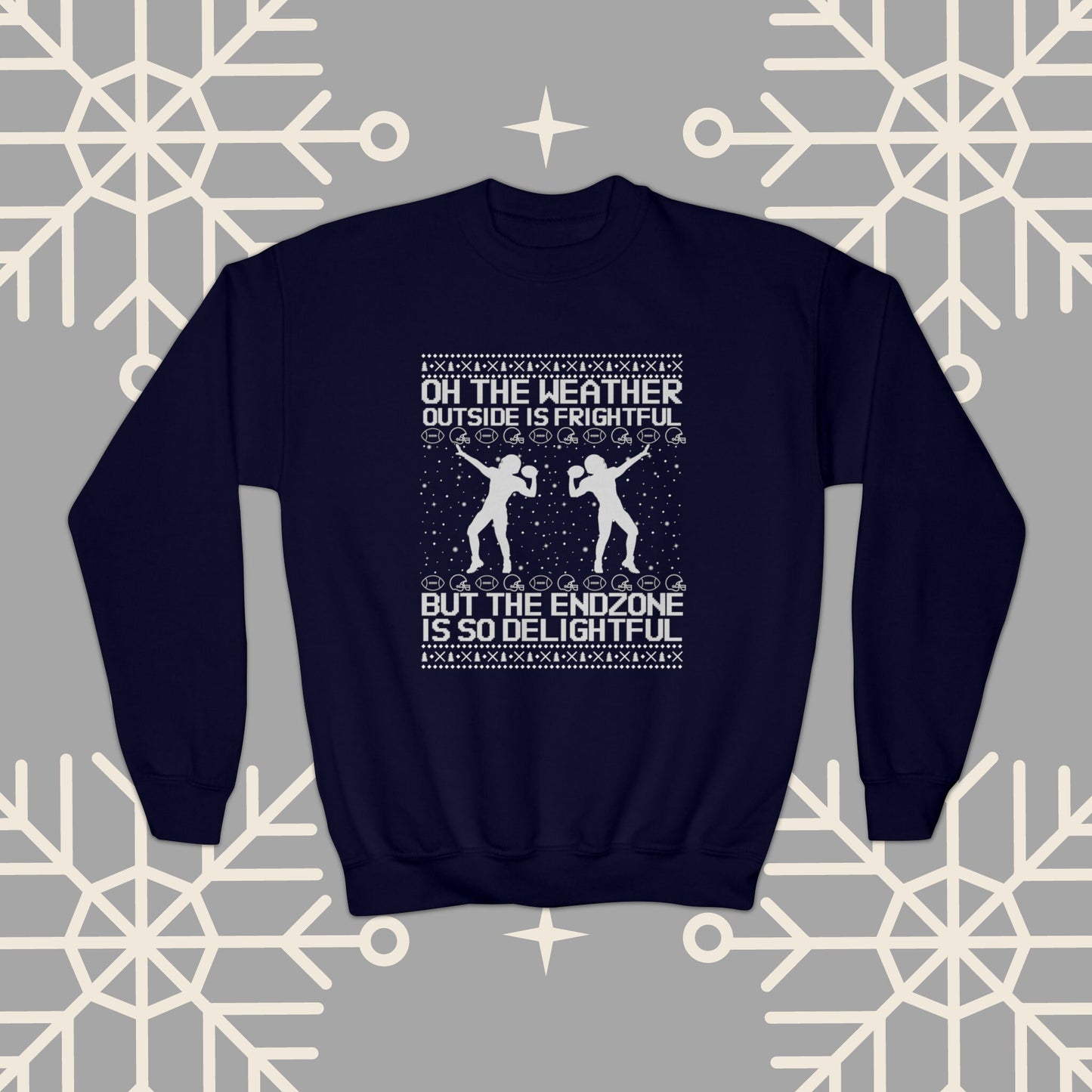 Youth Christmas Football Sweatshirt, Kids Football Ugly Christmas , Funny Christmas , Football Christmas Gifts