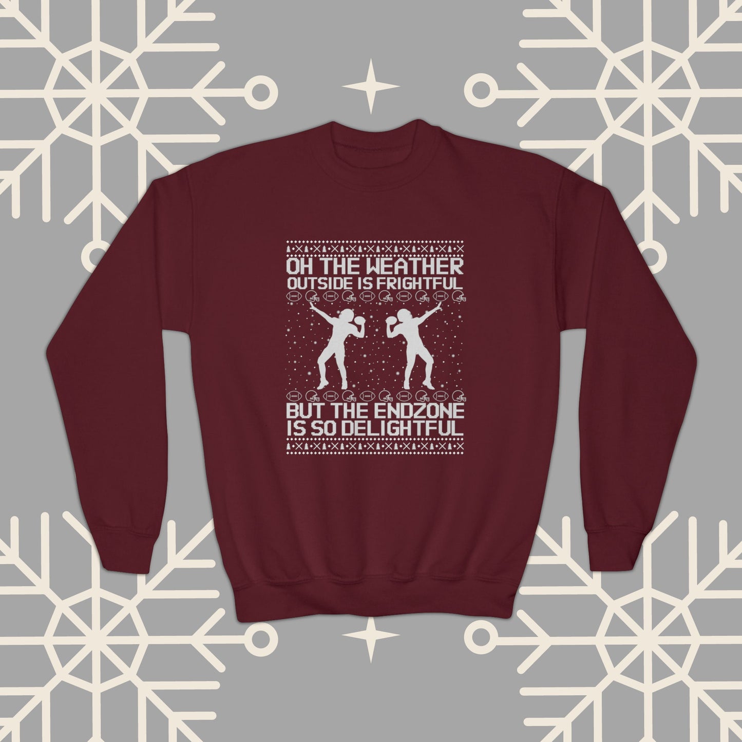 Youth Christmas Football Sweatshirt, Kids Football Ugly Christmas , Funny Christmas , Football Christmas Gifts