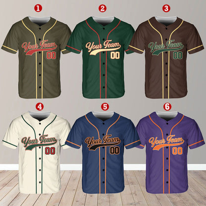 Personalized Team Name And Number Baseball Jersey, Custom Baseball Jersey Shirt, Baseball Jersey Uniform For Baseball Fans Baseball Lovers