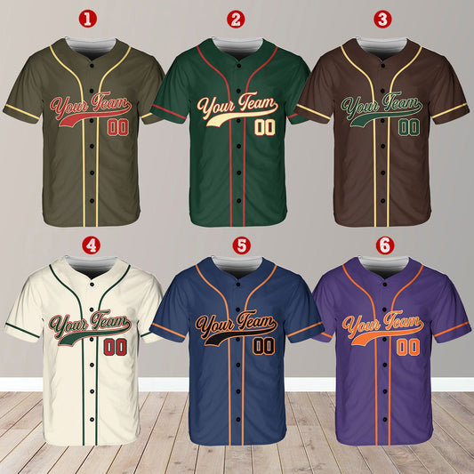 Personalized Team Name And Number Baseball Jersey, Custom Baseball Jersey Shirt, Baseball Jersey Uniform For Baseball Fans Baseball Lovers