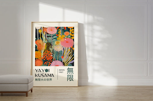 Yayoi Kusama Print - Home Wall Decor as Abstract Yayoi Kusama Poster - Japanese Wall Art - Yayoi Kusama Inspired Japanese Gallery Wall Art