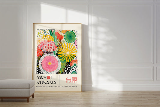 Yayoi Kusama Print - Home Wall Decor as Abstract Yayoi Kusama Poster - Japanese Wall Art - Yayoi Kusama Inspired Japanese Gallery Wall Art