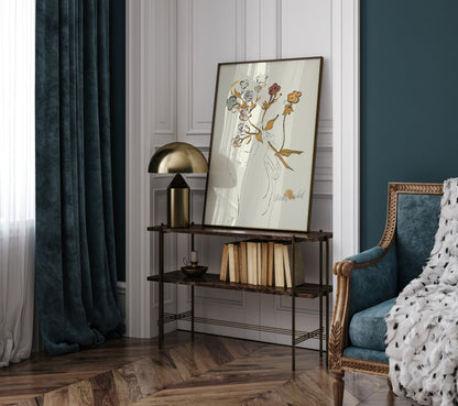 Rare Andy Warhol Flower drawing poster, Andy Warhol Flower Print, Flower Hand poster, Andy Warhol Wall art decor, Warhol Home Decor