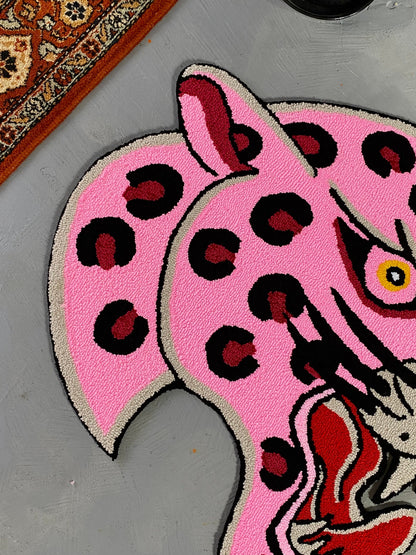 Pink Panther Tufted Rug, Pink Panther Area Rug, Living room floor mat, Personalized Tufted Rug, Bedroom Rug, Tibetian tiger rug