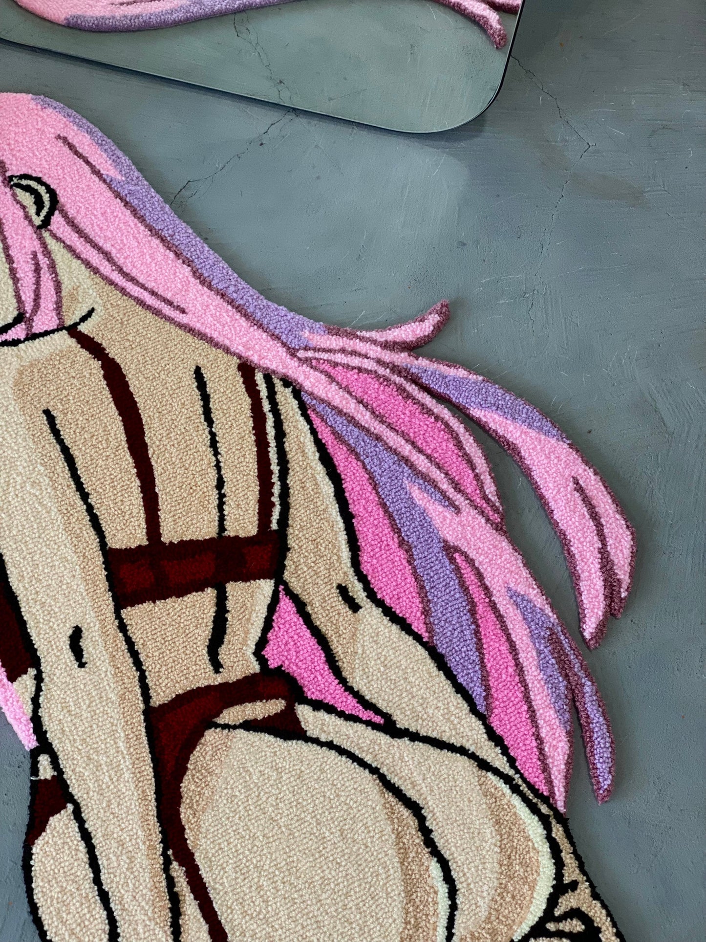 Anime Girl Rug, Tufted Anime Character Rug,  Modern Rug, bedroom floor mat, Anime Fan Gift, Aesthetic Rug, Non-slip rug