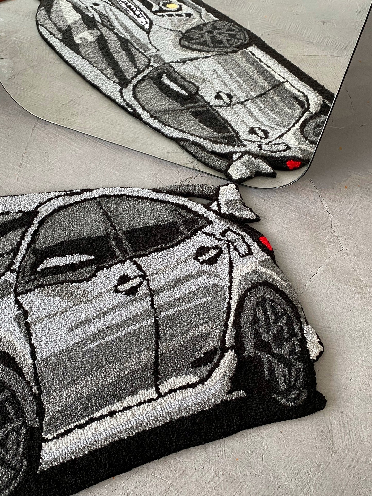 Tufted Car non-slip area rug, Boys' room garage living room decor, Boyfriend gift