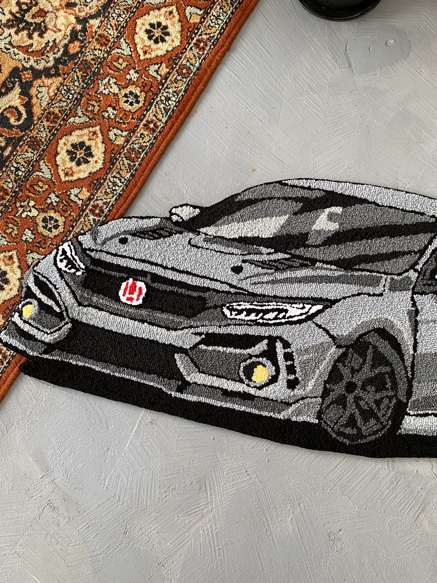 Tufted Car non-slip area rug, Boys' room garage living room decor, Boyfriend gift