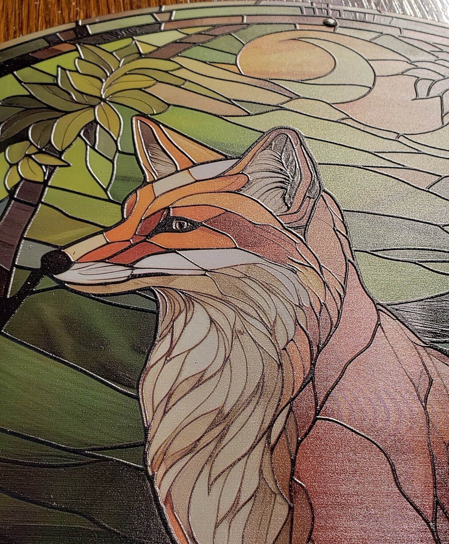 Aurora Borealis - Northern Lights: Stained Glass Style Window Hanging