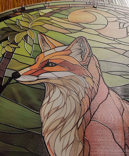 Aurora Borealis - Northern Lights: Stained Glass Style Window Hanging