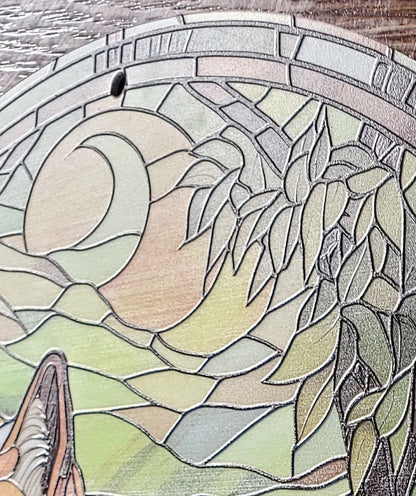 Aurora Borealis - Northern Lights: Stained Glass Style Window Hanging