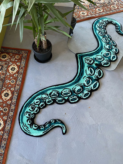 Octopus Tentacle Tufted Rug, Living room floor mat, Bedroom Rug, Aesthetic Rug, Sea Themed Rug, Realistic Rug, Gift for Her