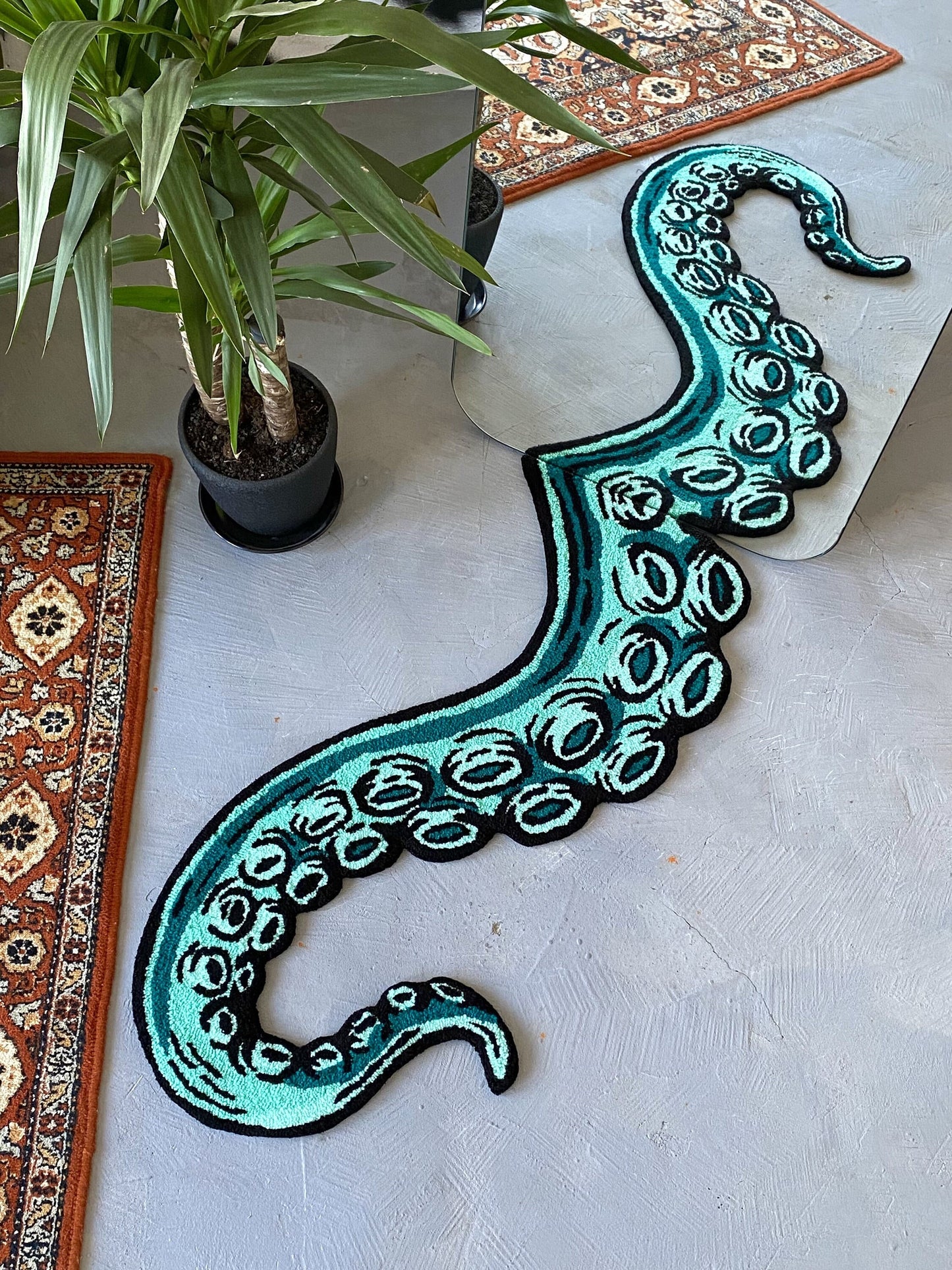Octopus Tentacle Tufted Rug, Living room floor mat, Bedroom Rug, Aesthetic Rug, Sea Themed Rug, Realistic Rug, Gift for Her