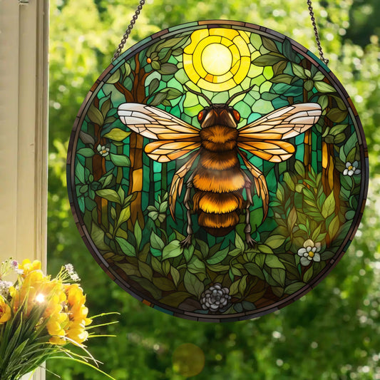 Sunshine Bumblebee: Stained Glass Style Window Hanging