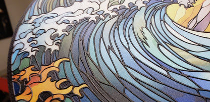 Ocean Waves #1: Stained Glass Style Window Hanging