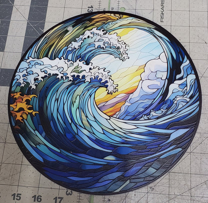 Seafarers In The Land Of The Rising Sun: Stained Glass Style Window Hanging