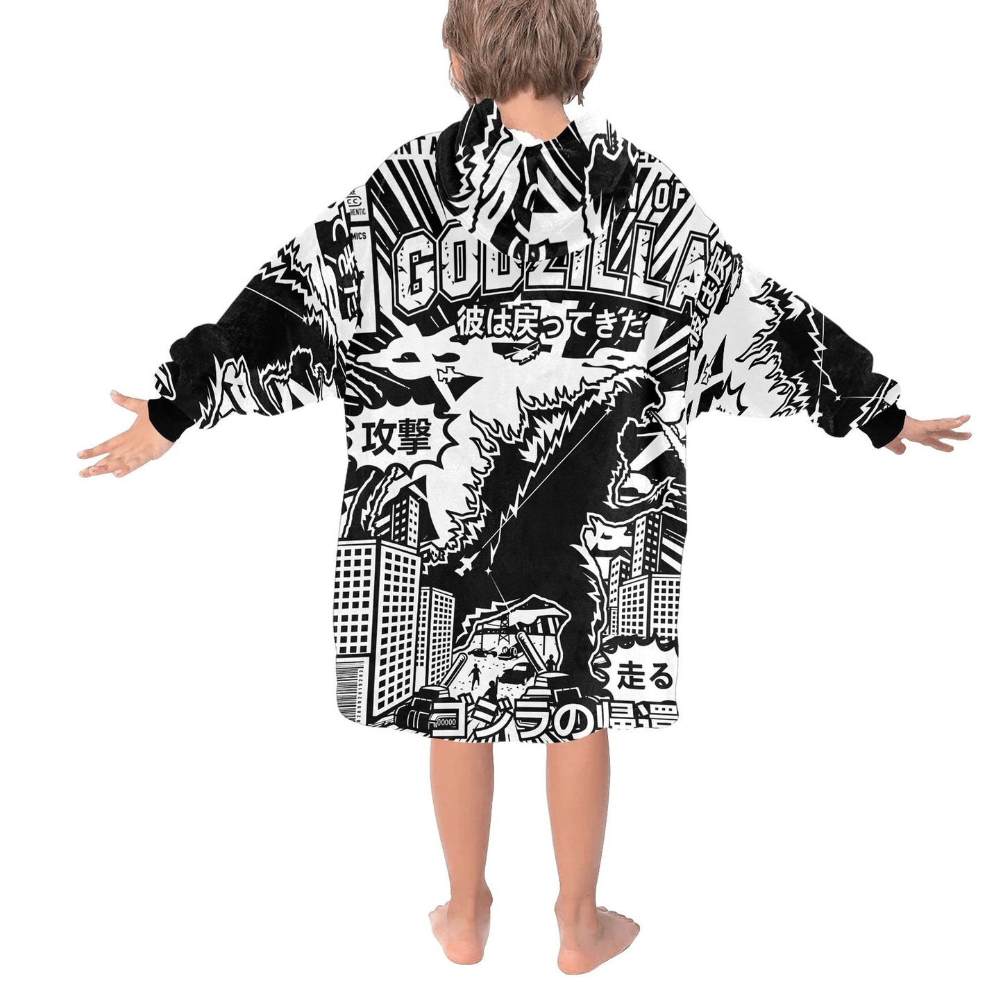 Godzilla Kids Blanket Hoodie Godzilla