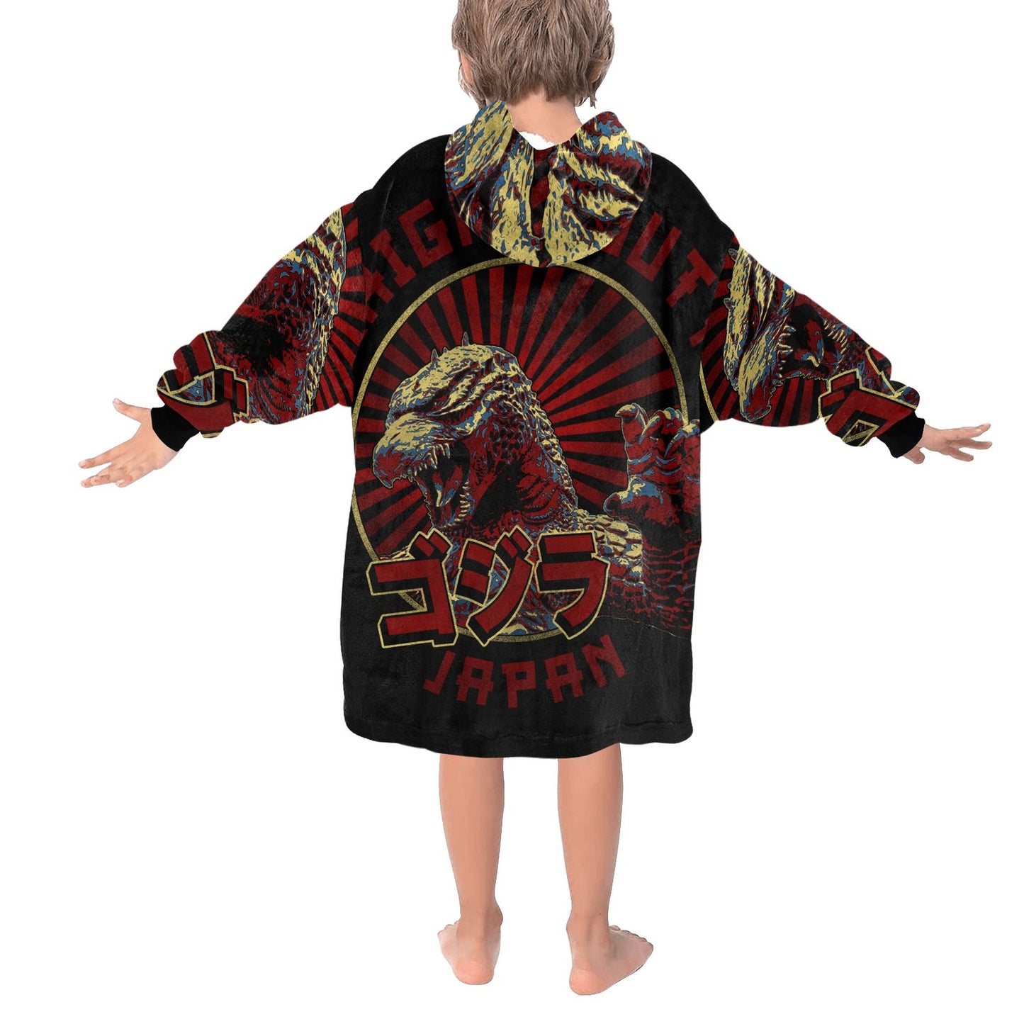 Godzilla Kids Blanket Hoodie Godzilla Gojira Kaiju
