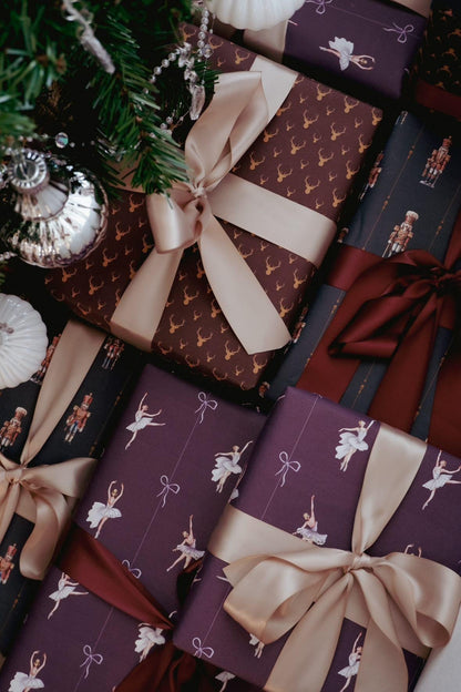 Ballerina Birthday Party Wrapping Paper Girl Gift Wrap Purple Wrapping Paper Ballet Gift Wrap for Holiday Wrapping Paper Children Gift Idea