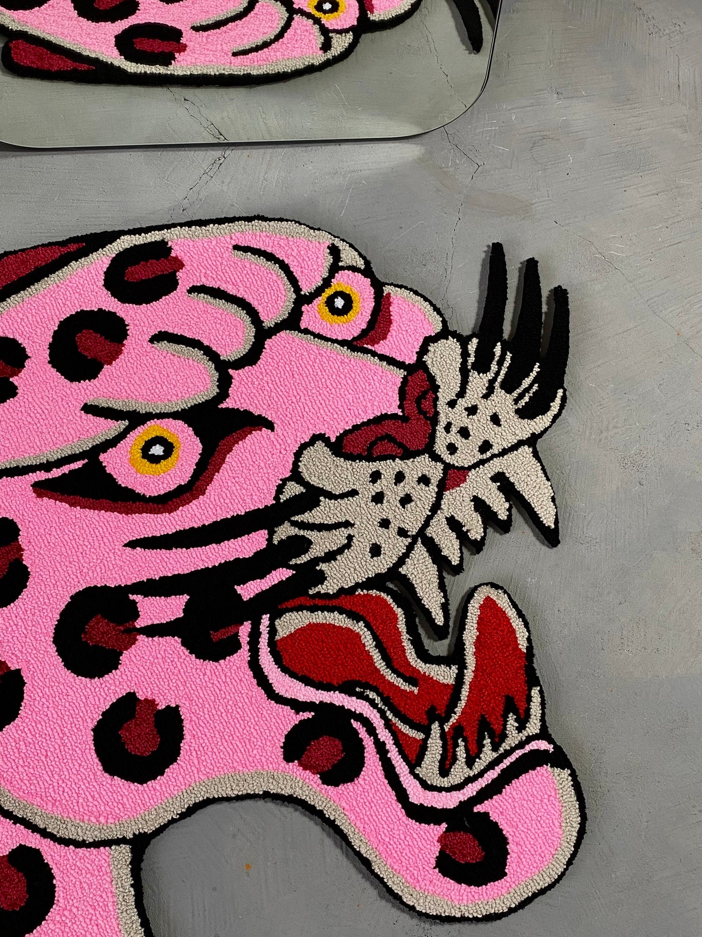 Pink Panther Tufted Rug, Pink Panther Area Rug, Living room floor mat, Personalized Tufted Rug, Bedroom Rug, Tibetian tiger rug