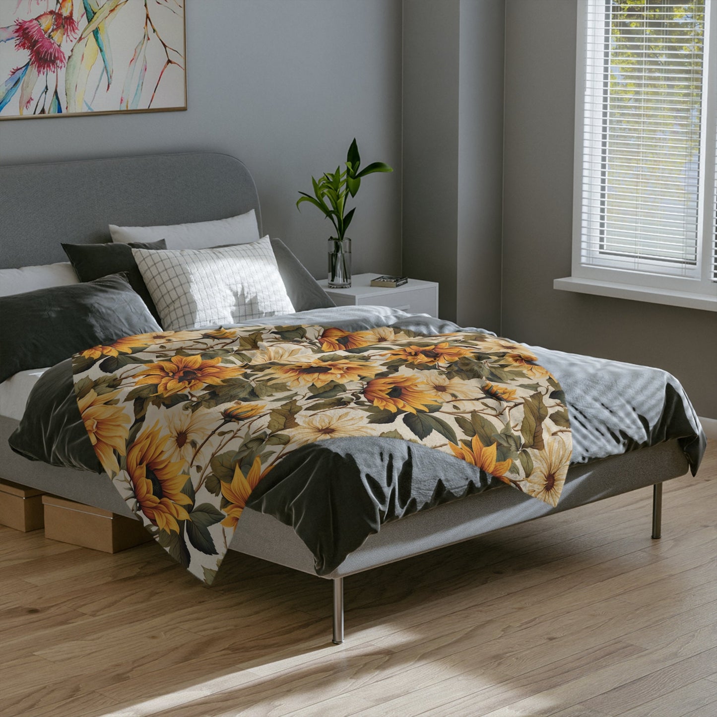 Sunflower Throw Blanket, Floral Home Decor, Fall Flowers Décor, Sunflower Lovers Gift for Her Friends Family Christmas Mother's Day Birthday