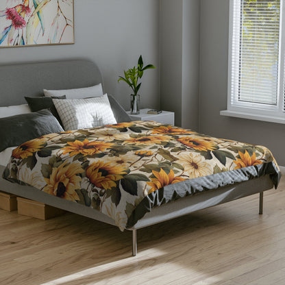 Sunflower Throw Blanket, Floral Home Decor, Fall Flowers Décor, Sunflower Lovers Gift for Her Friends Family Christmas Mother's Day Birthday
