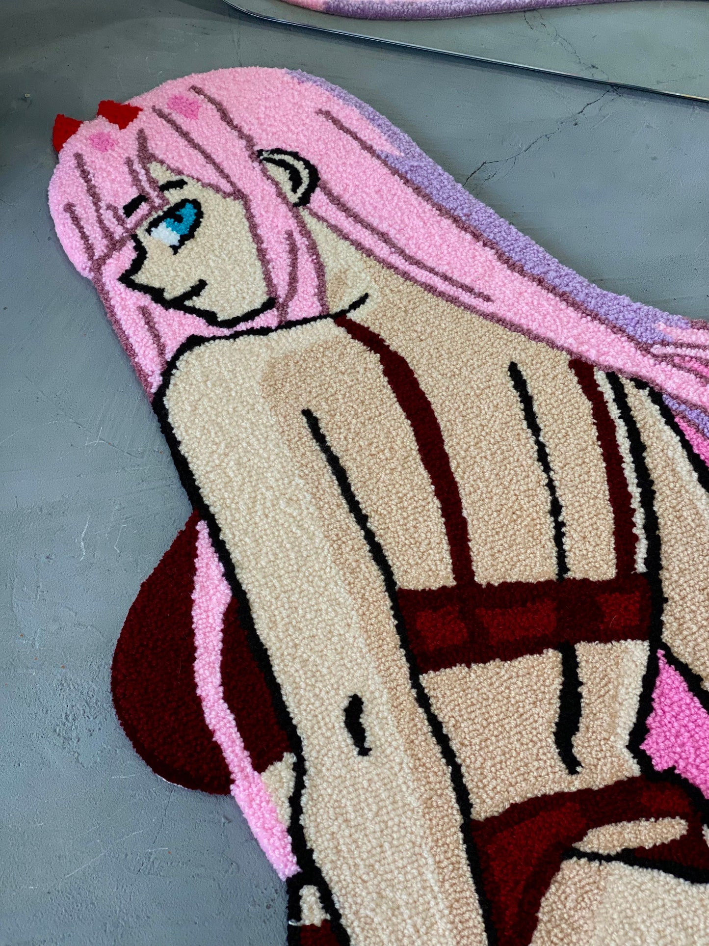 Anime Girl Rug, Tufted Anime Character Rug,  Modern Rug, bedroom floor mat, Anime Fan Gift, Aesthetic Rug, Non-slip rug