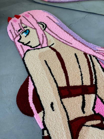 Anime Girl Rug, Tufted Anime Character Rug,  Modern Rug, bedroom floor mat, Anime Fan Gift, Aesthetic Rug, Non-slip rug