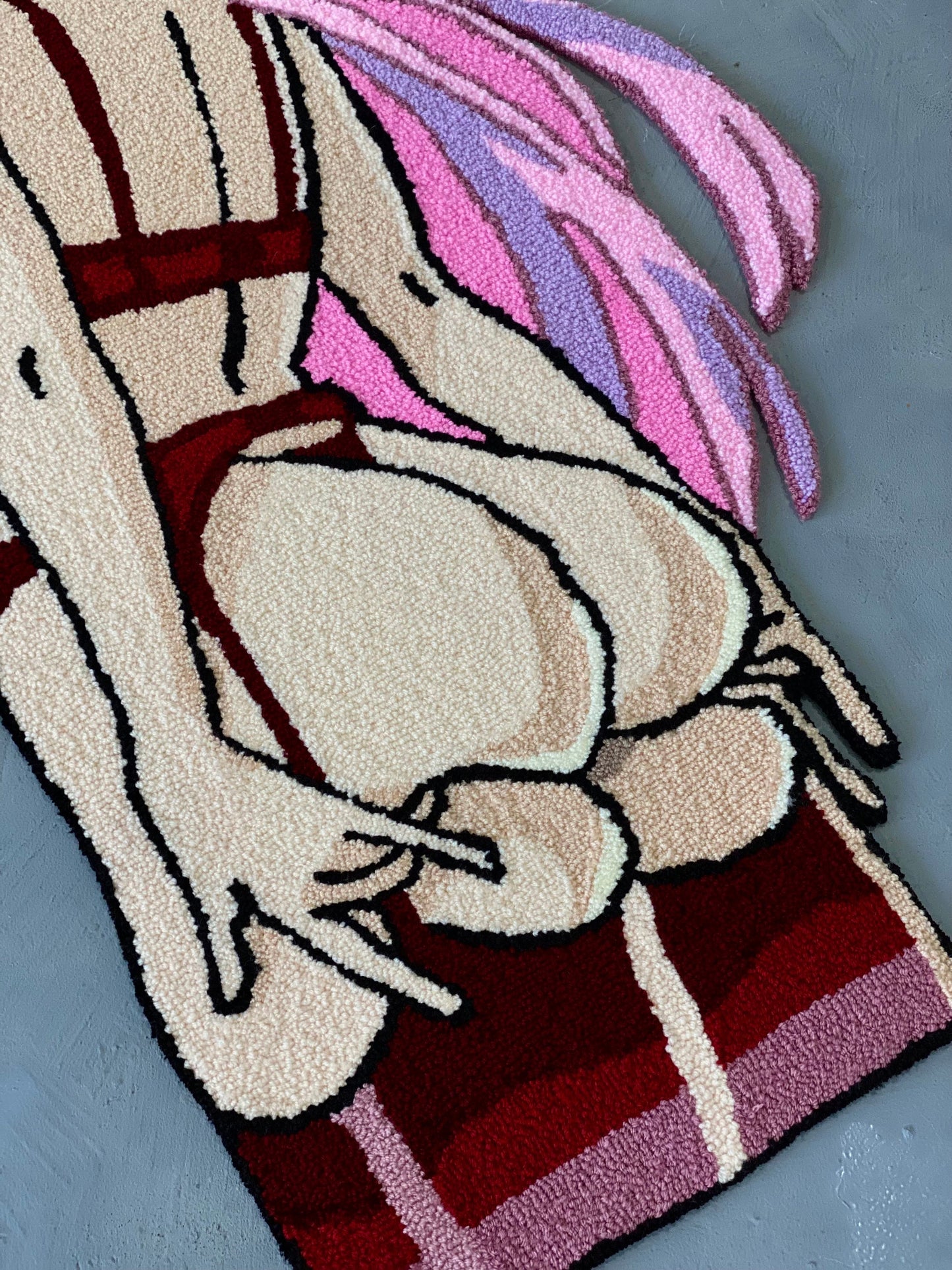 Anime Girl Rug, Tufted Anime Character Rug,  Modern Rug, bedroom floor mat, Anime Fan Gift, Aesthetic Rug, Non-slip rug