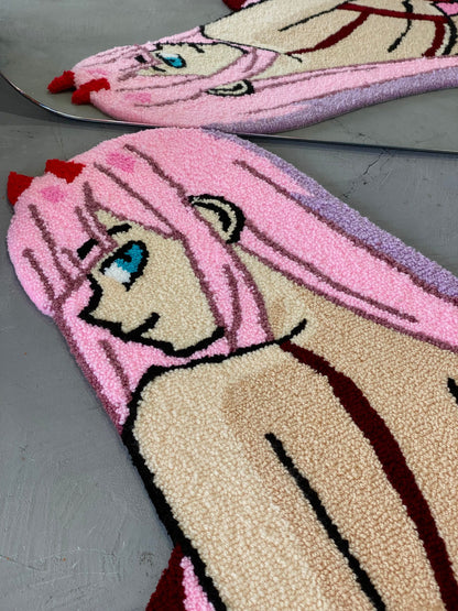 Anime Girl Rug, Tufted Anime Character Rug,  Modern Rug, bedroom floor mat, Anime Fan Gift, Aesthetic Rug, Non-slip rug