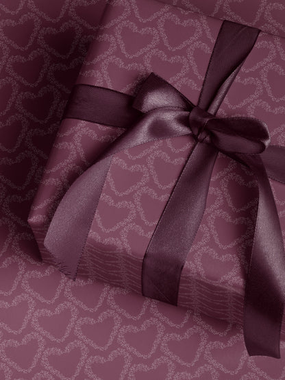 Purple Heart Wrapping Paper Heart Gift Wrap Valentine Gift Wrap Elegant Gift Wrap Love Gift Wrap Galentine Wrapping Paper Wedding Gift Wrap