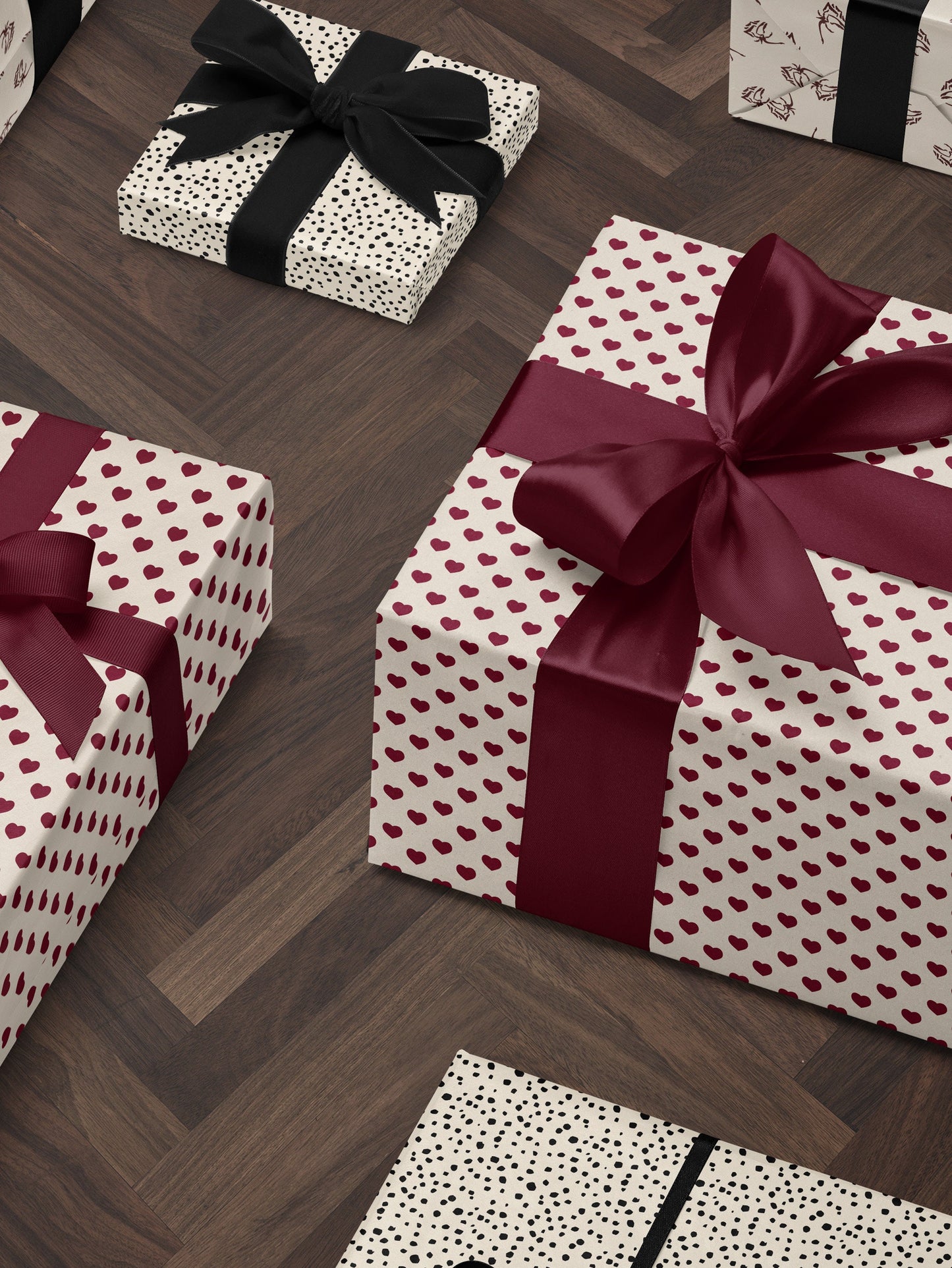 Heart Wrapping Paper Valentine Gift Wrap Love Gift Wrap Cute Gift Wrap Classic Gift Wrap Vintage Wrapping Paper for Gift for Her