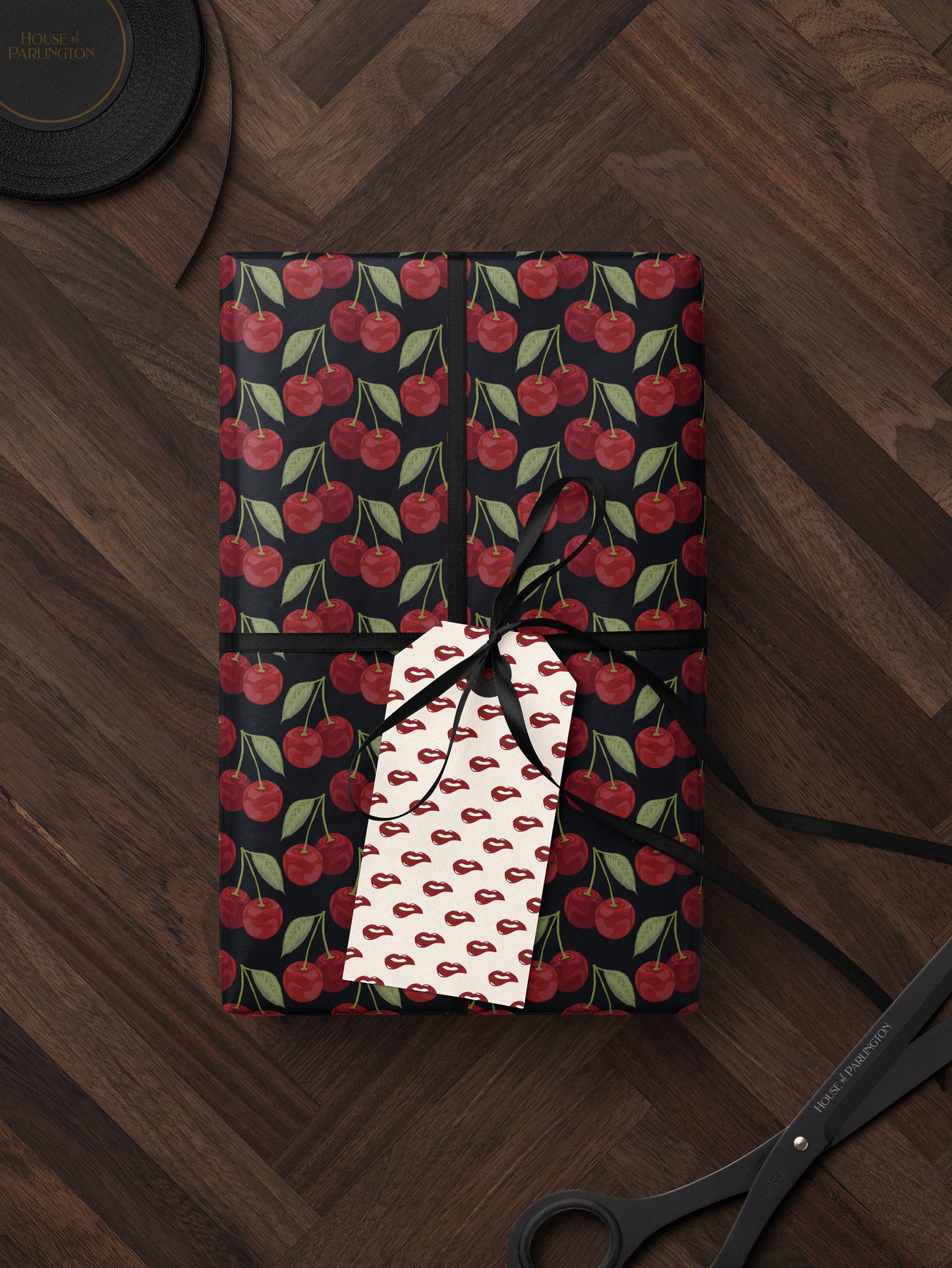 Cherry Wrapping Paper Red Gift Wrap Fruit Birthday Theme Bachelorette Party Idea Romantic Gift for Her Scrapbook Paper Gift Package for Her