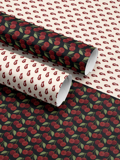 Sexy Wrapping Paper Red Gift Wrap Cherry Wrapping Paper Birthday Gift for Anniversary Gift Wrap Cherry Gift Wrap Romantic Gift Wrap For Her