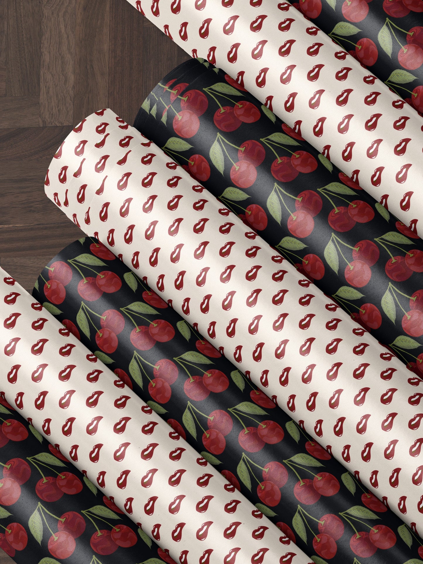 Cherry Wrapping Paper Red Gift Wrap Fruit Birthday Theme Bachelorette Party Idea Romantic Gift for Her Scrapbook Paper Gift Package for Her