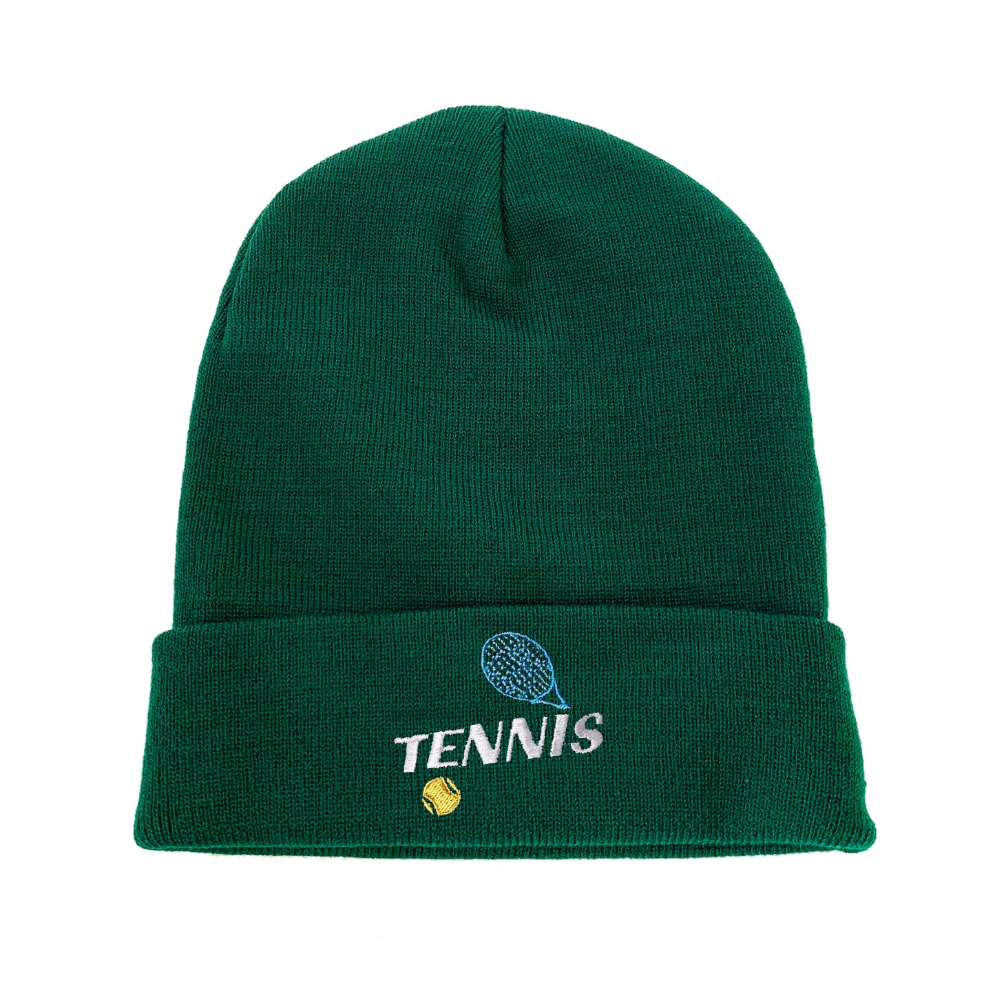 Tennis Ball & Raquet Embroidered Beanie Kiss Beanie Winter Beanie