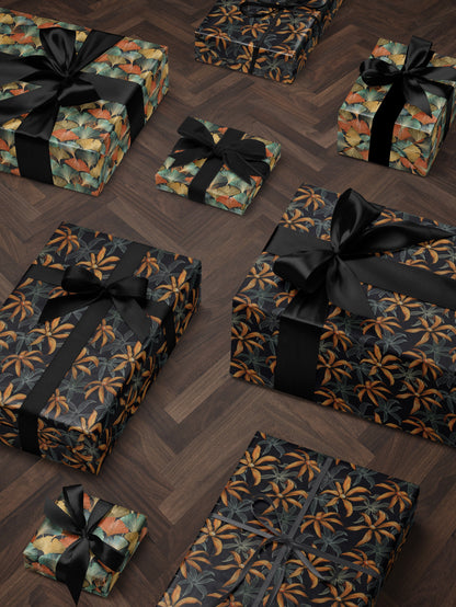 Moody Floral Print Wrapping Paper Birthday Gift Package for Her Elegant Gift Wrap Wedding Packaging Paper Tropical Party Decor Moody Flower