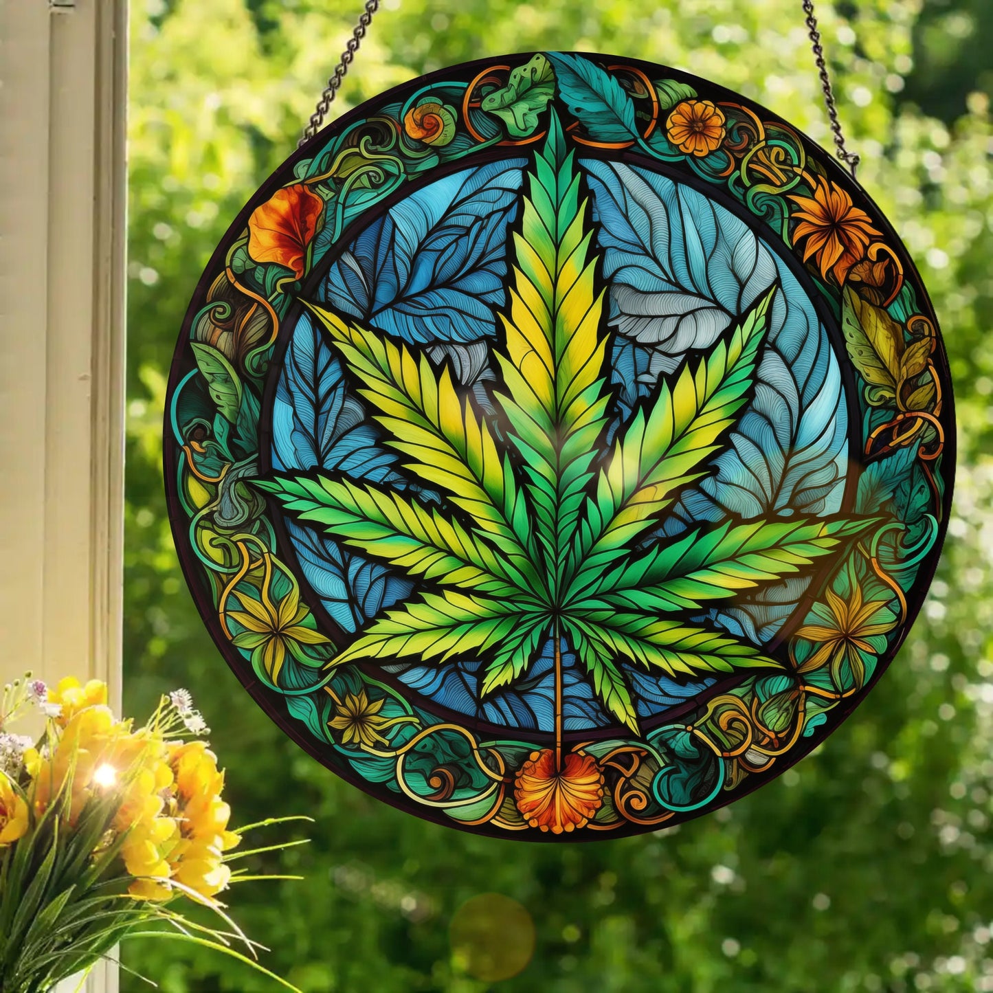 Reefer Madness : Stained Glass Style Window Hanging
