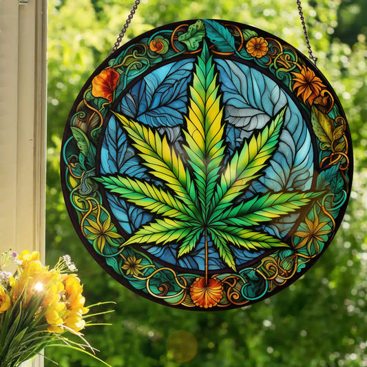 Reefer Madness : Stained Glass Style Window Hanging