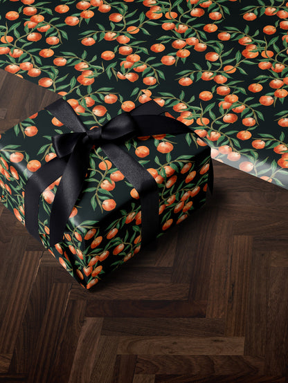 Fruit Wrapping Paper Moody Gift Wrap Orange Wrapping Paper Birthday Gift Wrap Tropical Gift Wrap Moody Wrapping Paper For Special Occasion