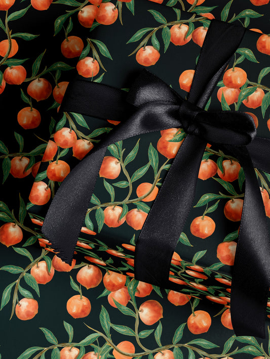 Fruit Wrapping Paper Moody Gift Wrap Orange Wrapping Paper Birthday Gift Wrap Tropical Gift Wrap Moody Wrapping Paper For Special Occasion