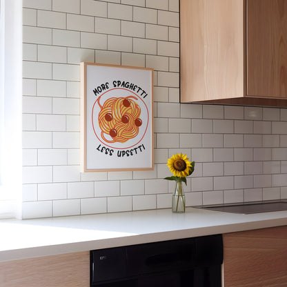 Spaghetti Print: Retro Kitchen Pasta Lover Art
