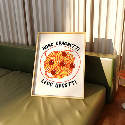 Spaghetti Print: Retro Kitchen Pasta Lover Art