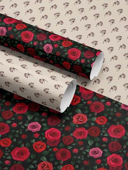 Lovely Design Wrapping Paper Rose Gift Wrap Wedding Gift Wrapping Paper Floral Drawer Liner Paper Holiday Gift Wrap Paper Craft Supplies