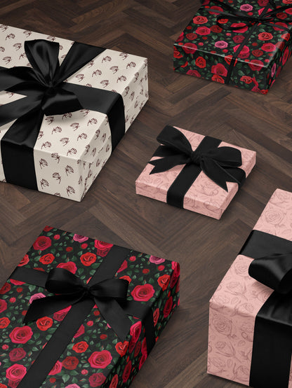 Lovely Design Wrapping Paper Rose Gift Wrap Wedding Gift Wrapping Paper Floral Drawer Liner Paper Holiday Gift Wrap Paper Craft Supplies